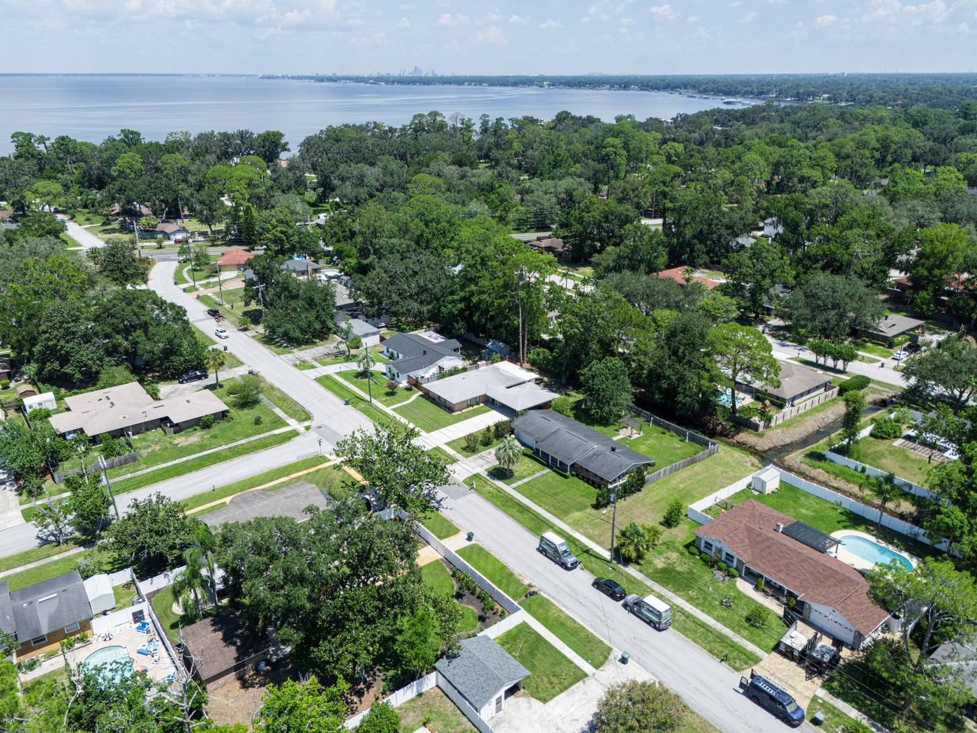aerial & neighborhood at JaxStay furnished home in Mandarin Jacksonville Florida